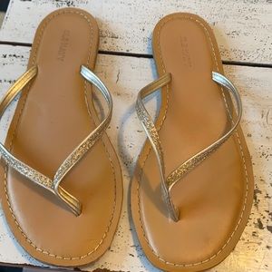 Gold Sparkle Flip Flops